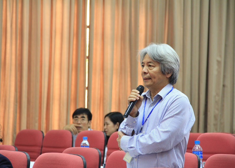 GS.TS. Võ Khánh Vinh – nguyên Giám đốc Học viện Khoa học xã hội phát biểu tại Hội thảo