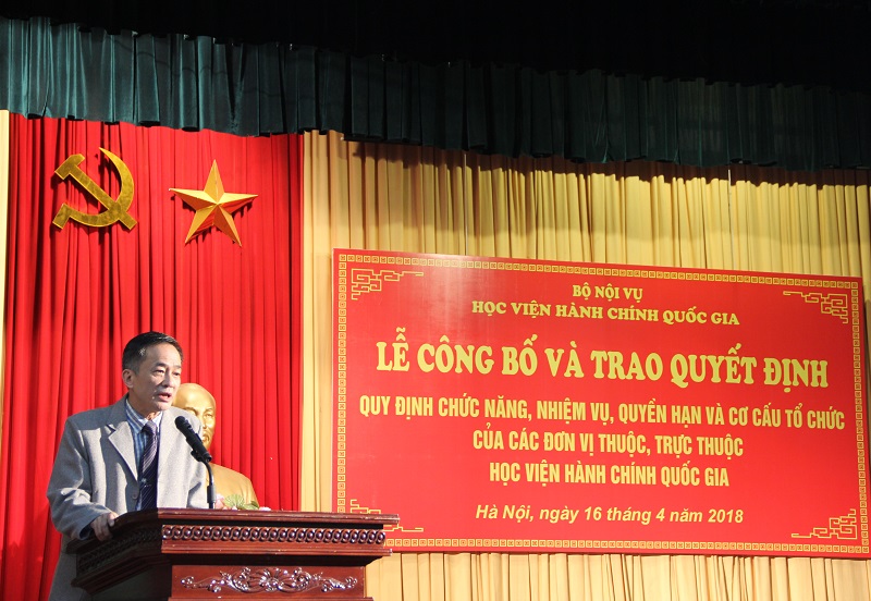  TS. Chu Xuân Khánh – Chủ tịch Công đoàn Học viện phát biểu tại buổi Lễ