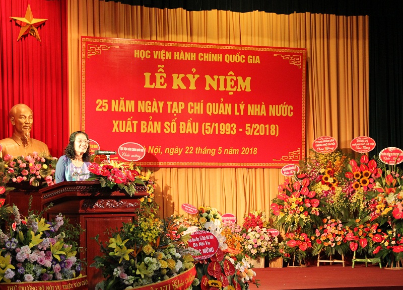 TS. Lê Kim Hải – nguyên Phó Tổng Biên tập Tạp chí phát biểu tại buổi Lễ