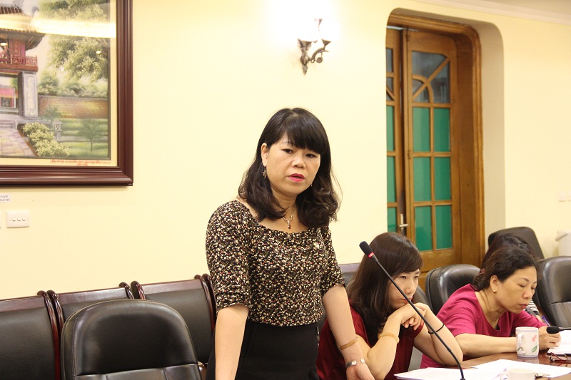 ThS. Nguyễn Thị Thúy Vân – Biên tập viên Tạp chí QLNN phát biểu ý kiến tại Đại hội