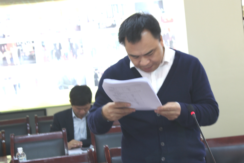 PGS. TS. Nguyễn Quốc Sửu – Trưởng khoa NN – PL và Lý luận cơ sở báo cáo kết quả khảo sát