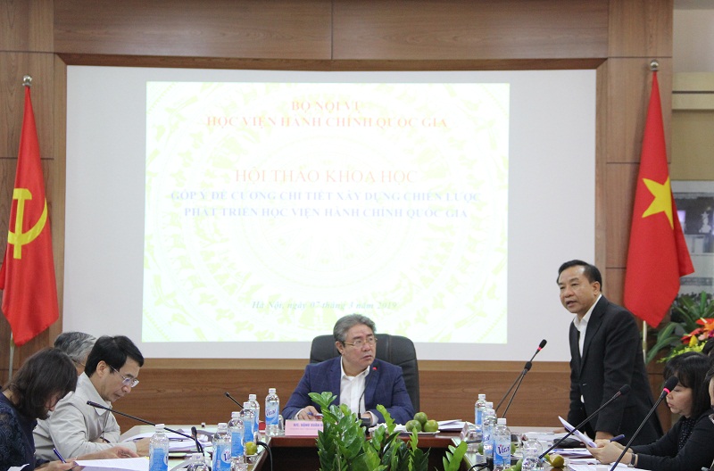 TS. Nguyễn Đăng Quế - Phó Giám đốc Học viện nhấn mạnh về các “sản phẩm cốt lõi” của Học viện trong Chiến lược