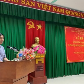 PGS.TS. Nguyễn Hoàng Hiển - Giám đốc Phân viện Học viện tại TP.Huế phát biểu Bế giảng khóa học