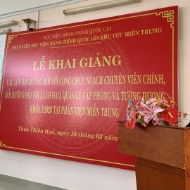 PGS.TS. Nguyễn Hoàng Hiển – Giám đốc Phân viện Học viện khu vực Miền Trung phát biểu khai giảng các lớp học