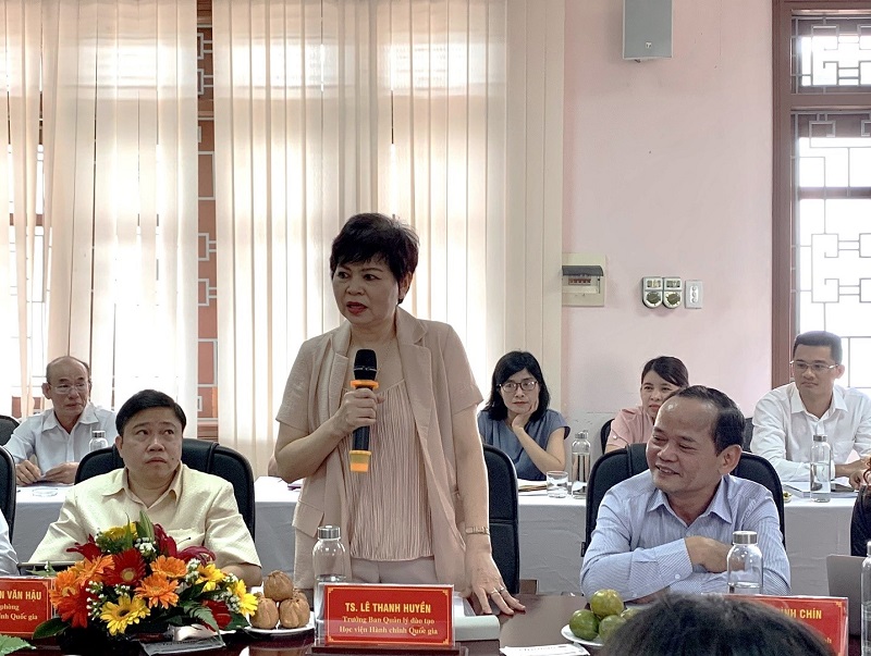 TS. Lê Thanh Huyền - Trưởng ban, Ban Quản lý đào tạo, Học viện Hành chính Quốc gia phát biểu ý kiến
