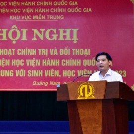 PGS.TS. Nguyễn Hoàng Hiển – Giám đốc Phân viện Học viện khu vực Miền Trung phát biểu khai mạc Hội nghị