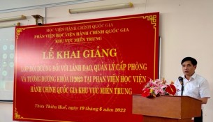 PGS.TS Nguyễn Hoàng Hiển – Giám đốc Phân viện Học viện KVMT phát biểu Khai giảng khóa học