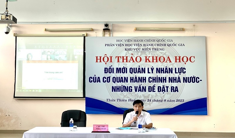 PGS.TS. Nguyễn Hoàng Hiển – Giám đốc Phân viện Học viện KVMT - Chủ nhiệm đề tài chủ trì Hội thảo