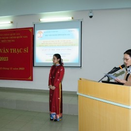 ThS. Trần Thị Thúy Loan, Đại diện Cơ sở đào tạo công bố Quyết định thành lập 
Hội đồng đánh giá luận văn của các học viên