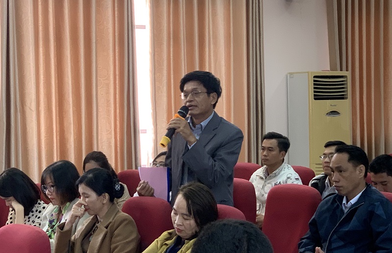 ThS. Nguyễn Minh Đức, Giảng viên, khoa Khoa học liên ngành phát biểu ý kiến tại Hội nghị