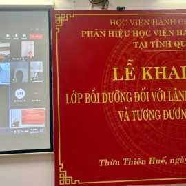 Học viên Nguyễn Như Tĩnh phát biểu tại Lễ Khai giảng.