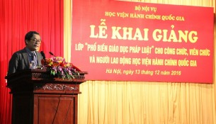 PGS.TS. Lưu Kiếm Thanh - Phó Giám đốc Học viện phát biểu tại Lễ khai mạc