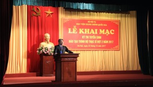 TS. Đặng Xuân Hoan - Giám đốc Học viện phát biểu tại buổi Lễ