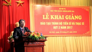 TS. Đặng Xuân Hoan – Giám đốc Học viện phát biểu chúc mừng tại buổi Lễ