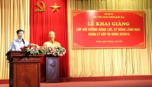 PGS. TS. Lương Thanh Cường – Phó Giám đốc Học viện phát biểu khai giảng khóa học