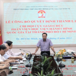 Lễ công bố Quyết định thành lập Chi hội Cựu giáo chức Phân viện Học viện Hành chính Quốc gia tại Thành phố Hồ Chí Minh