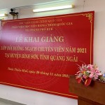 Khai giảng lớp Bồi dưỡng ngạch chuyên viên năm 2021 tại huyện Bình Sơn, tỉnh Quảng Ngãi